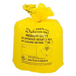 Yellow Clinical Waste Sacks (200 per box)