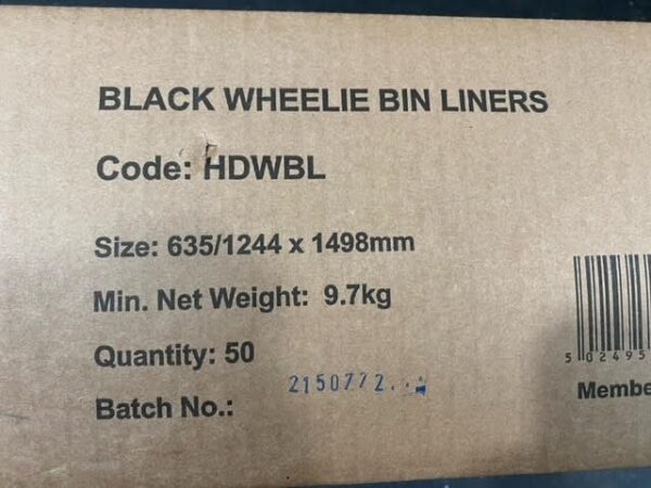 Wheelie Bin Liners - Black - Heavy Duty (case of 50) - Image 2